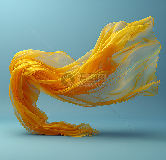 飘扬的黄色围巾图片