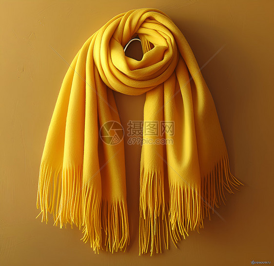 黄色围巾图片
