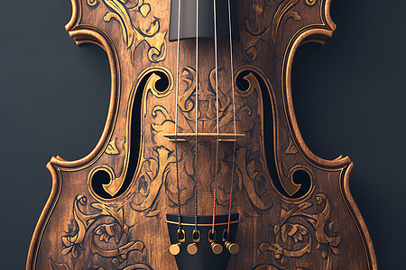复古木质小提琴图片