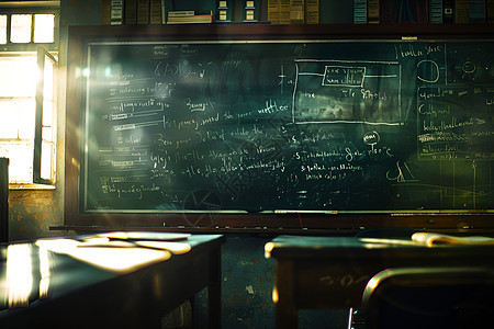 沉浸课堂中的黑板近景图片