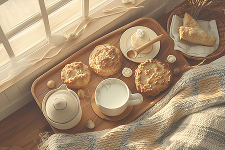 早晨牛奶饼干图片