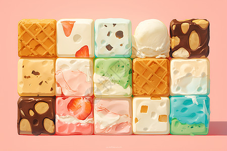 多种口味冰淇淋图片