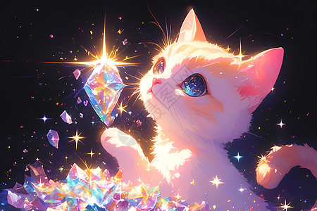 钻石和可爱猫咪图片