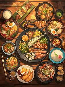中式美食盛宴图片