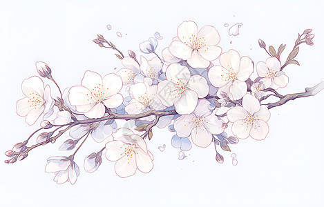 美丽樱花树枝图片