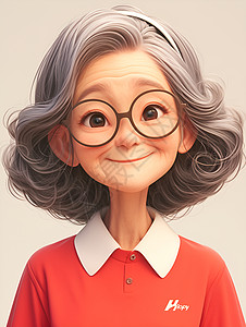 老年女性穿着网球衫的老太太插画