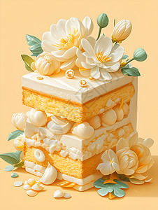 花瓣蛋糕图片