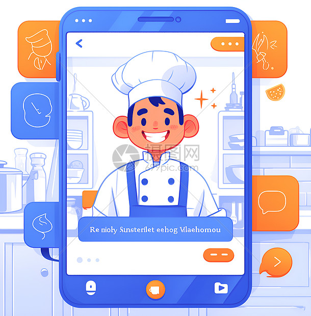 手机中的厨师图片
