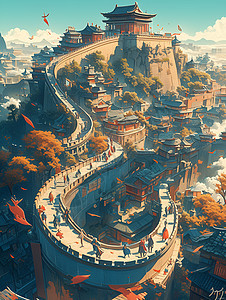 北京长城背景图片