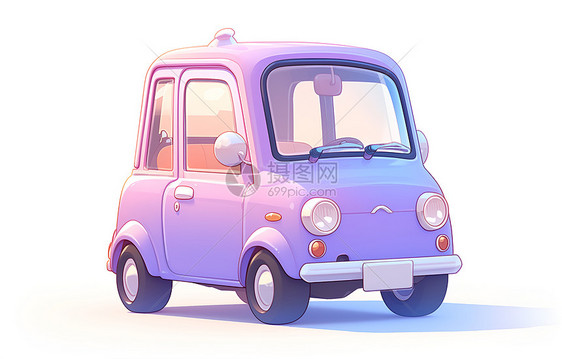 可爱紫色的汽车图片
