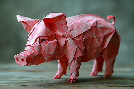 粉色可爱小猪折纸作品图片