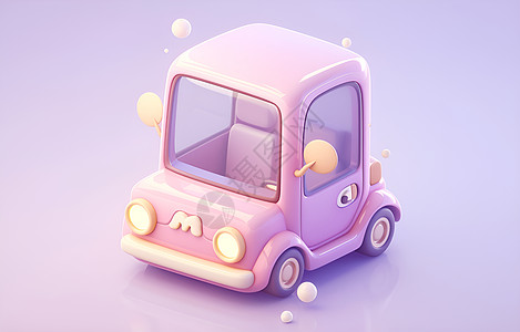 可爱的紫色汽车设计高清图片