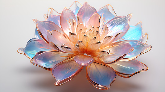 一朵透明铜莲花图片