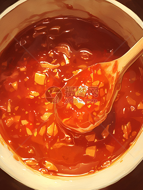 碗里的辣椒酱图片