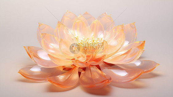 透明橙色莲花图片