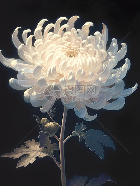 一朵白色菊花图片