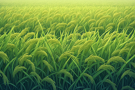 一片水稻田图片