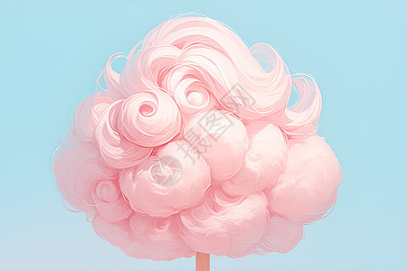 一支粉色棉花糖图片