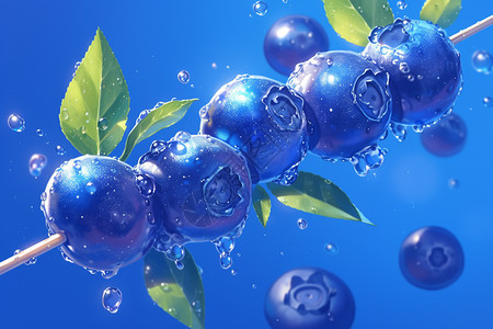 一串蓝莓图片