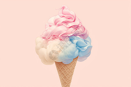 甜美的甜筒冰淇淋图片