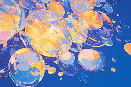 五彩斑斓的泡泡背景图片