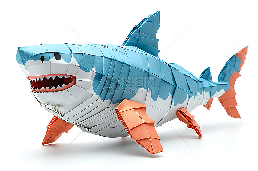 可爱折纸鲨鱼图片