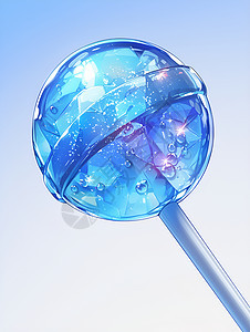 蓝色气泡棒棒糖图片