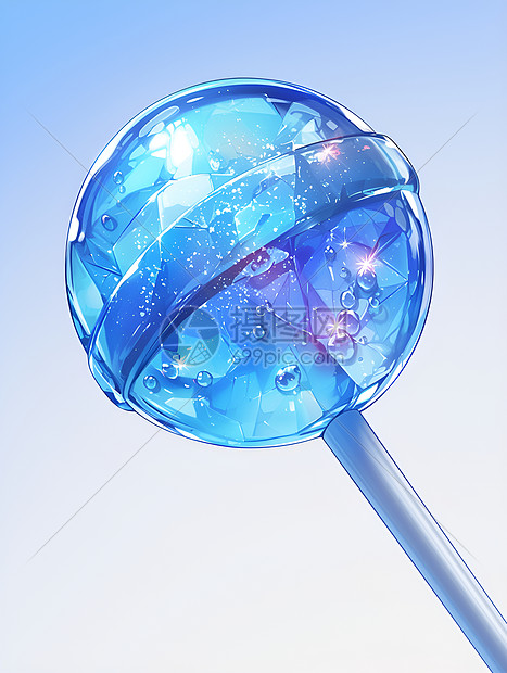 蓝色气泡棒棒糖图片