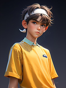 网球少年的肖像图片