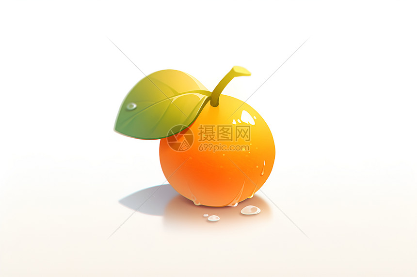 小橙子上插的水珠图片