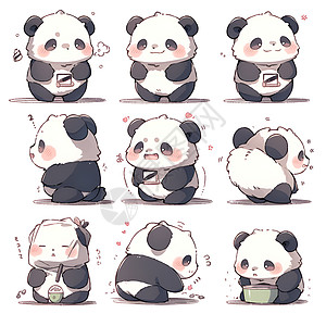 各种表情的熊猫图片