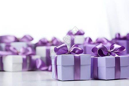 紫色包装的礼物盒图片