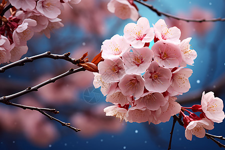 粉色的樱花春天枝条花高清图片
