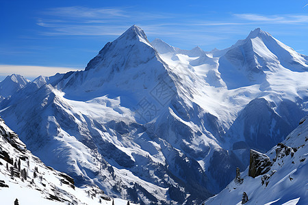 冰雪皑皑的高山图片