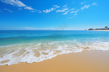 大海 浪花美丽的沙滩背景