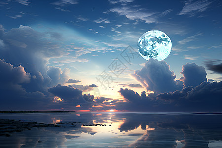黄昏的月亮图片