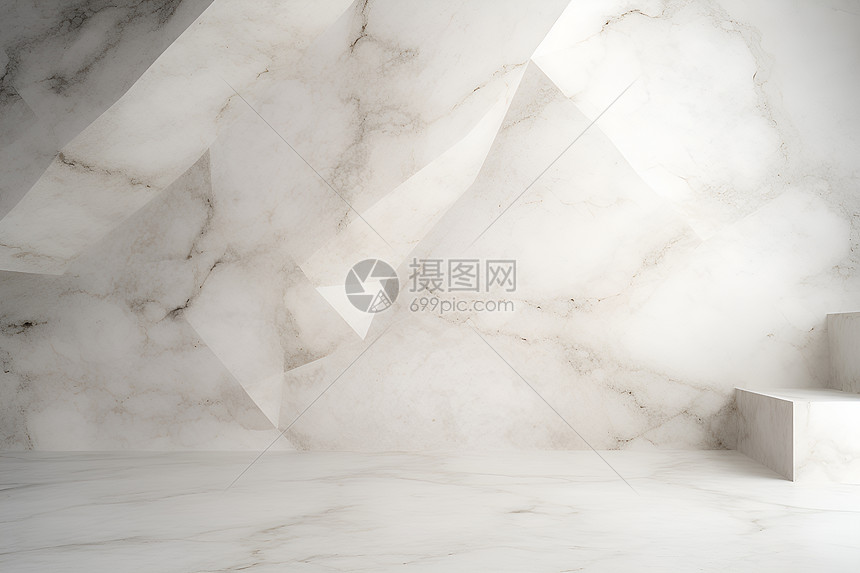 白色大理石房间图片