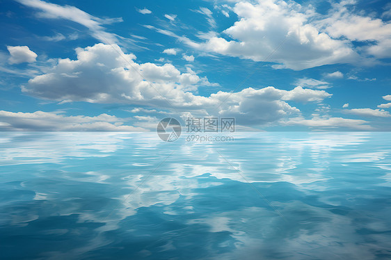 蓝天映照下的海景图片