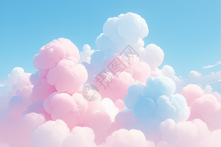棉花糖形状的彩色云朵图片