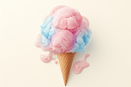 美味的冰淇淋搭配棉花糖图片