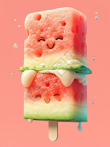 美味的西瓜冰淇淋图片