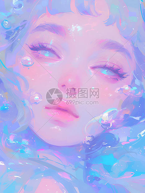 少女的插图图片