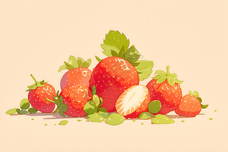 草莓堆积图片