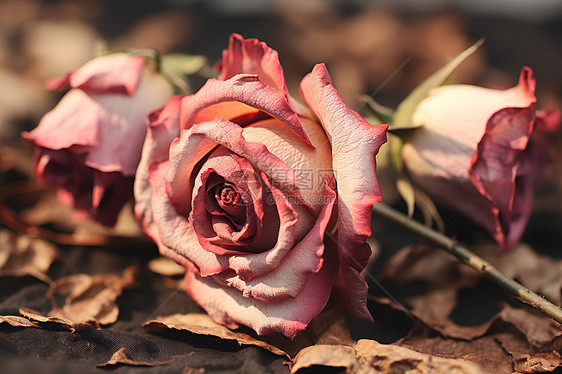 枯萎的粉色玫瑰图片