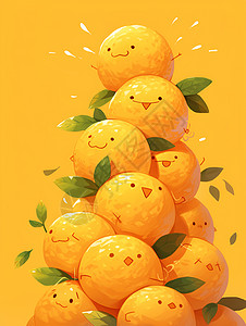 可爱橙子橙子表情水果高清图片