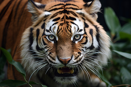 丛林中的野生老虎背景图片