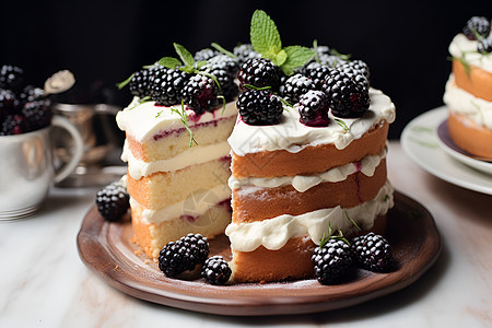 蛋糕与浆果的诱惑图片