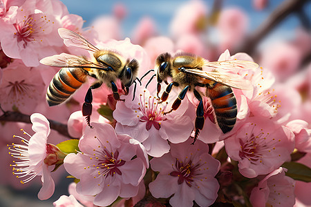 采集花蜜的蜜蜂图片