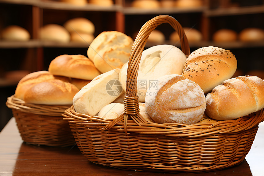 一篮子面包图片