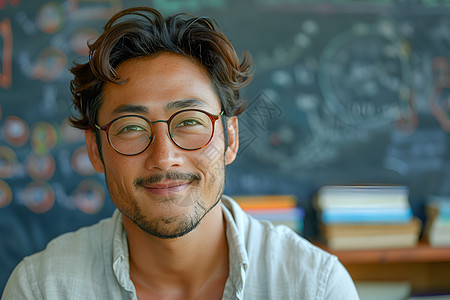 戴眼镜的男教师图片
